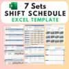 7 Set Shift Schedule Excel Template - Image 2