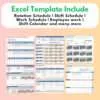 7 Set Shift Schedule Excel Template - Image 3