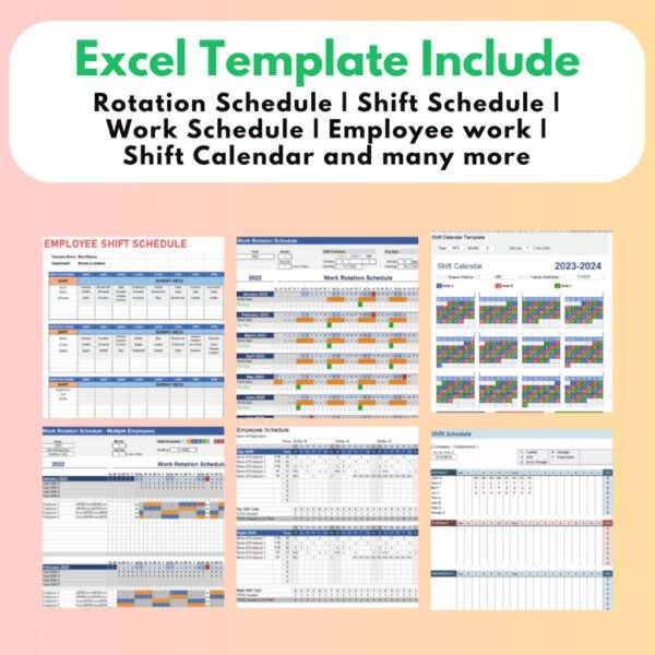 7 Set Shift Schedule Excel Template - Image 3