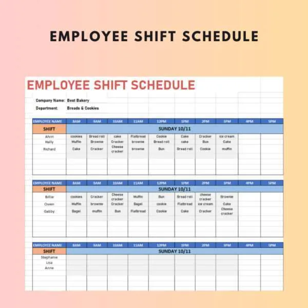 7 Set Shift Schedule Excel Template - Image 7