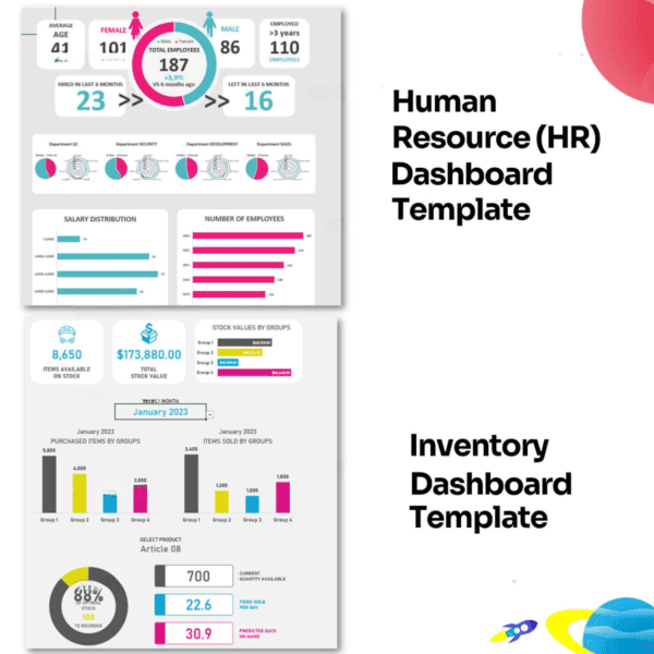 12 EXCEL KPI Dashboard - Fully Editable Templates for Tracking Your Business Performance - Image 7