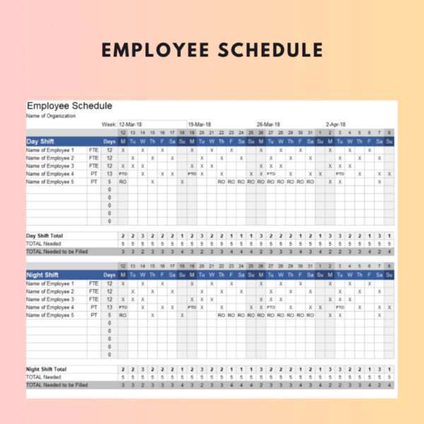 7 Set Shift Schedule Excel Template - Image 8