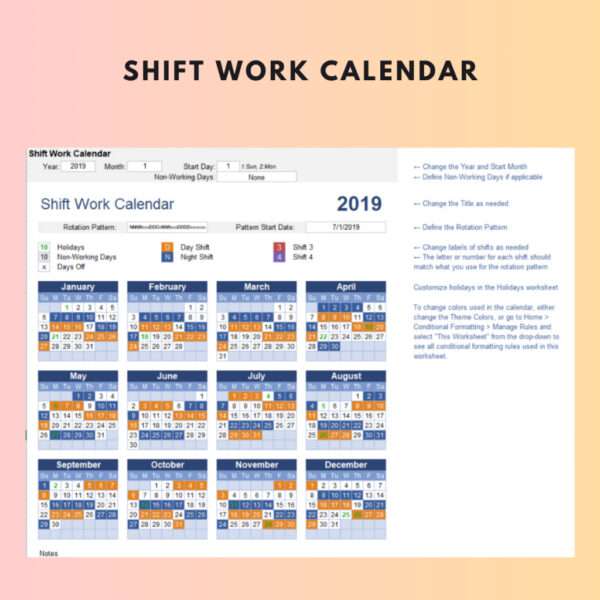 7 Set Shift Schedule Excel Template - Image 9
