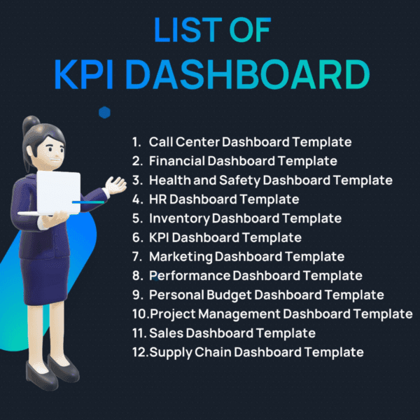 12 EXCEL KPI Dashboard - Fully Editable Templates for Tracking Your Business Performance - Image 2