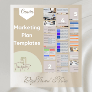 51-Page Marketing Plan Canva Template | Printable A4 Digital Marketing for Business