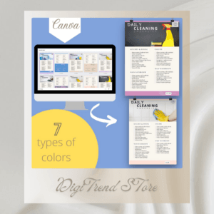 Daily Cleaning Checklist Canva Template | Printable A4 Size for Airbnb | Homestay | Booking.com