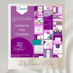 30 Purple Theme Canva Templates  Printable A4 for Instagram  Facebook  Minimalist Design