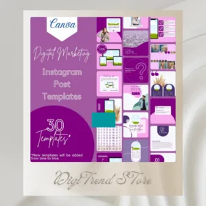30 Purple Theme Canva Templates  Printable A4 for Instagram  Facebook  Minimalist Design