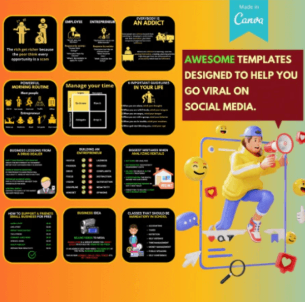 800+ Business Canva Templates | Printable A4 Size for Entrepreneurs | Social Media Content - Image 5