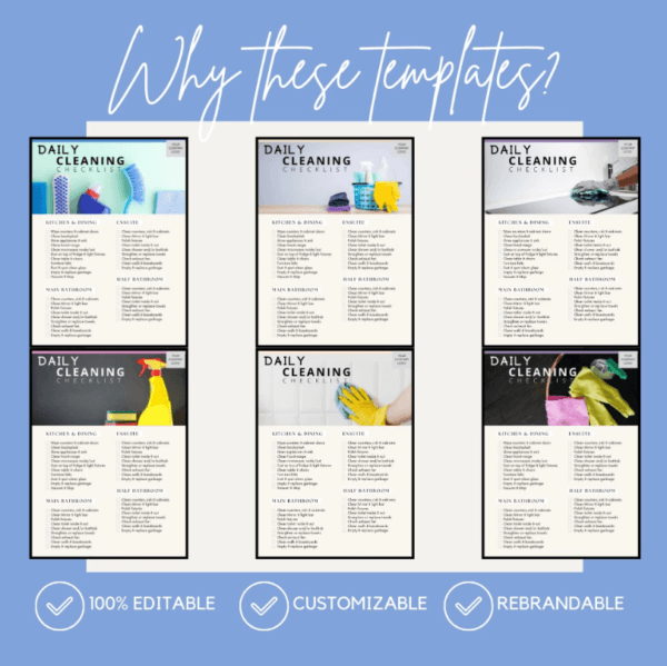 Daily Cleaning Checklist Canva Template | Printable A4 Size for Airbnb | Homestay | Booking.com - Image 2