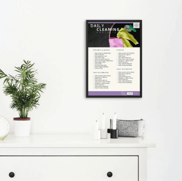 Daily Cleaning Checklist Canva Template | Printable A4 Size for Airbnb | Homestay | Booking.com - Image 4