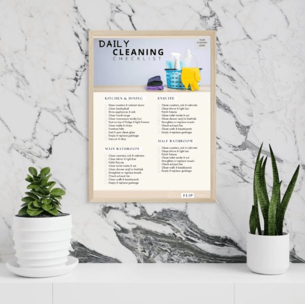 Daily Cleaning Checklist Canva Template | Printable A4 Size for Airbnb | Homestay | Booking.com - Image 5