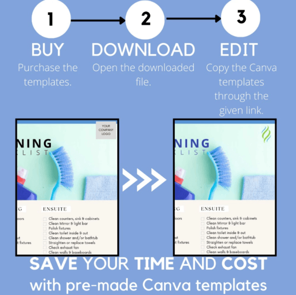 Daily Cleaning Checklist Canva Template | Printable A4 Size for Airbnb | Homestay | Booking.com - Image 6