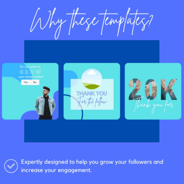 30 Blue Theme Canva Templates  Printable A4 for Instagram  Facebook  Minimalist Design - Image 6