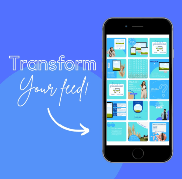 30 Blue Theme Canva Templates  Printable A4 for Instagram  Facebook  Minimalist Design - Image 8