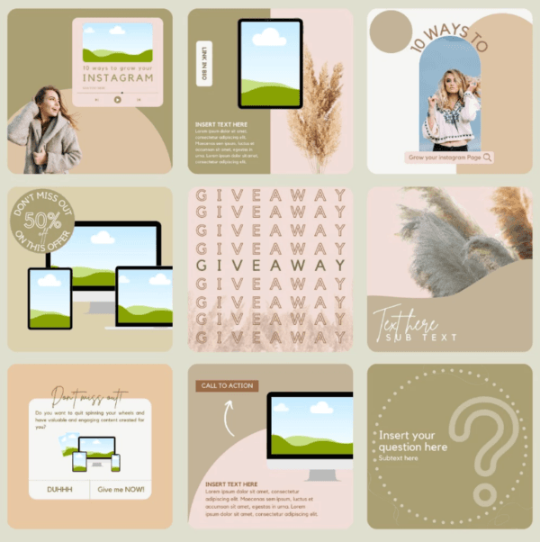 30 Brown Theme Canva Templates  Printable A4 for Instagram  Facebook  Minimalist Design - Image 2