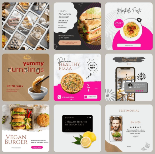 49 Foodie Theme Canva Templates | Printable A4 for Instagram Facebook | Minimalist Design - Image 3