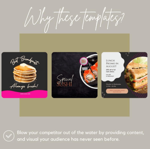 49 Foodie Theme Canva Templates | Printable A4 for Instagram Facebook | Minimalist Design - Image 5