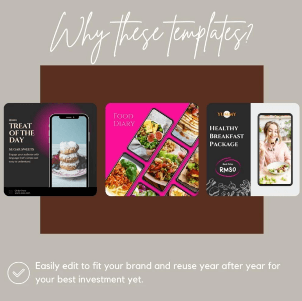 49 Foodie Theme Canva Templates | Printable A4 for Instagram Facebook | Minimalist Design - Image 7