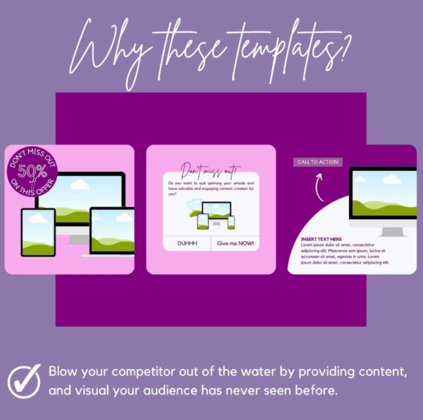 30 Purple Theme Canva Templates  Printable A4 for Instagram  Facebook  Minimalist Design - Image 5