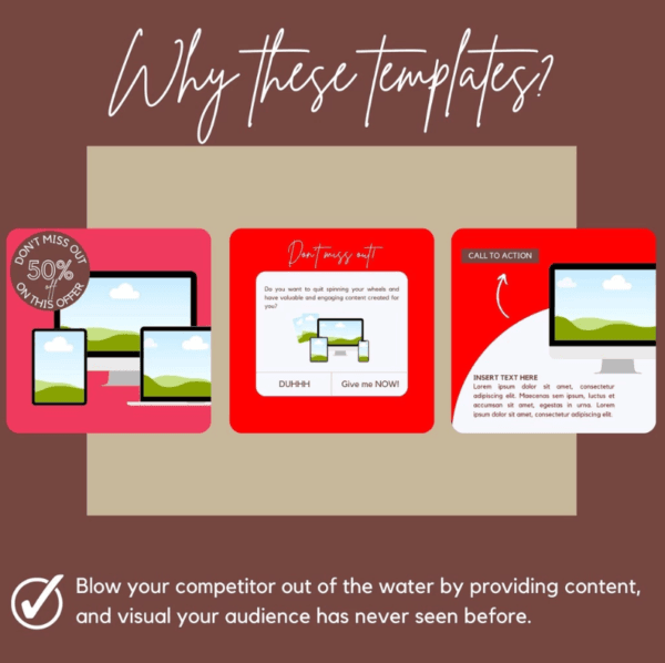 30 Red Theme Canva Templates  Printable A4 for Instagram  Facebook  Minimalist Design - Image 6