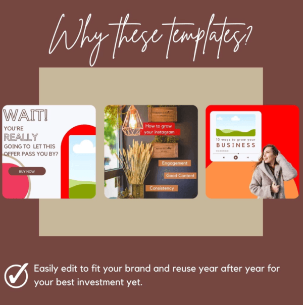 30 Red Theme Canva Templates  Printable A4 for Instagram  Facebook  Minimalist Design - Image 7