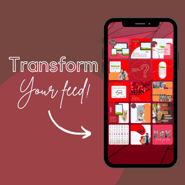 30 Red Theme Canva Templates  Printable A4 for Instagram  Facebook  Minimalist Design - Image 8