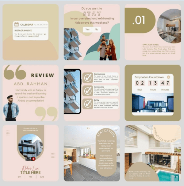 30 Airbnb Homestay Digital Marketing Templates | Canva Printable (A4) for Facebook - Image 7