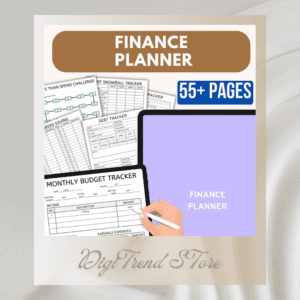 55+ Template Digital Finance Planner | Income, Expenses, Bill, Retirement, Budget Tracker | Cash Management Planner