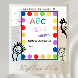 Printable ABC Dot Marker Kids Pre-School Activity Book l Kids Worksheet Dot Marker Worksheet