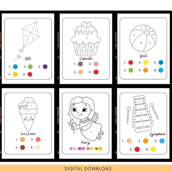 Printable Color By Number Worksheets for Preschool | Preschool Activity & Coloring Book - Image 5