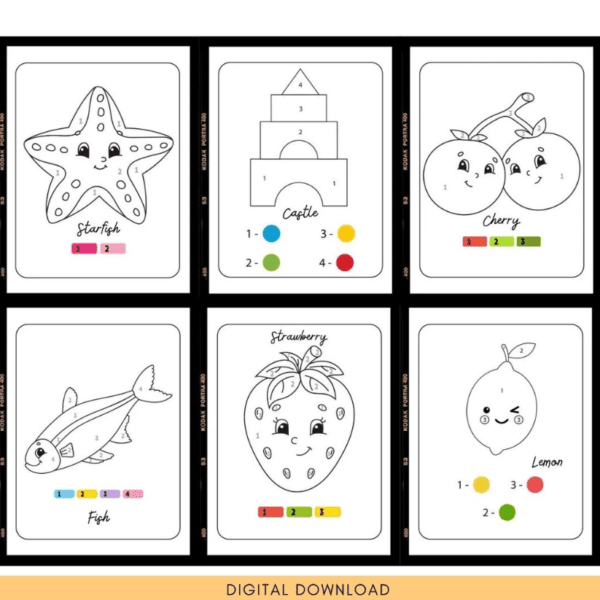 Printable Color By Number Worksheets for Preschool | Preschool Activity & Coloring Book - Image 2