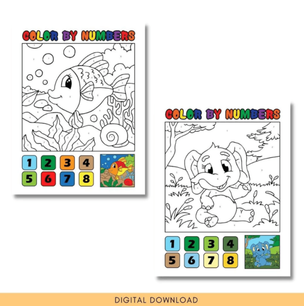 Printable Color By Number Worksheets for Preschool | Preschool Activity & Coloring Book - Image 3