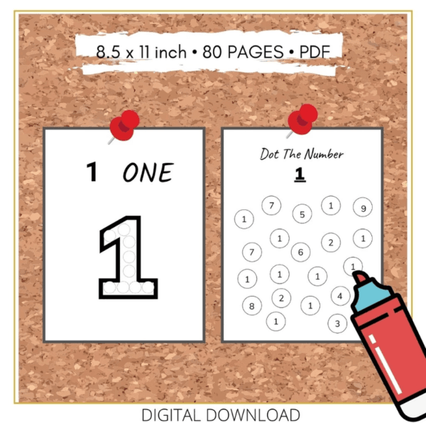Printable ABC Dot Marker Kids Pre-School Activity Book l Kids Worksheet Dot Marker Worksheet - Image 5