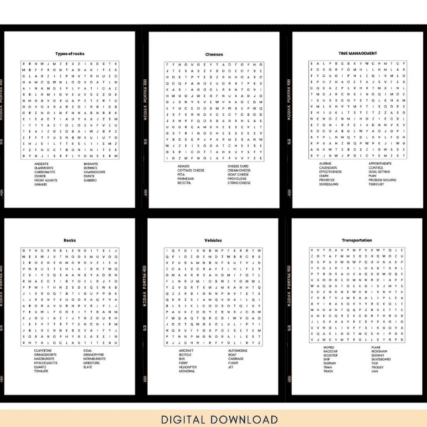 Printable Word Search Puzzle Book for Adults | Hobby & Free Time Activity Worksheets - Image 3