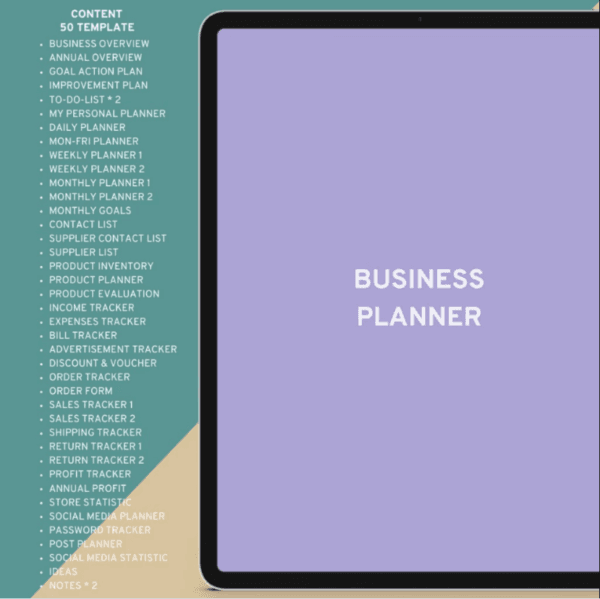 50+ Digital Business Planner Templates | Small Business Owner Planner | Home Business Organizer | Printable - Image 7