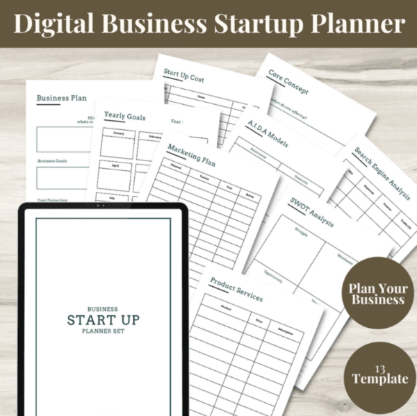 50+ Digital Business Planner Templates | Small Business Owner Planner | Home Business Organizer | Printable - Image 5