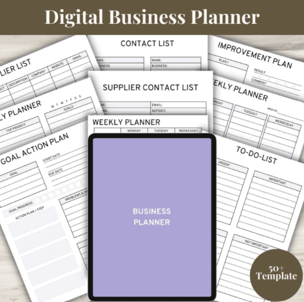 50+ Digital Business Planner Templates | Small Business Owner Planner | Home Business Organizer | Printable - Image 6