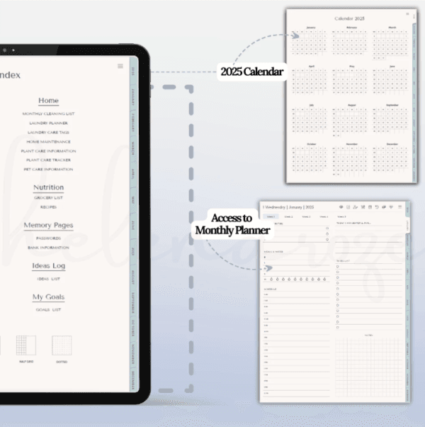 2025 Hyperlinked Digital Planner | For iPad & Android | Good notes Compatible - Image 6