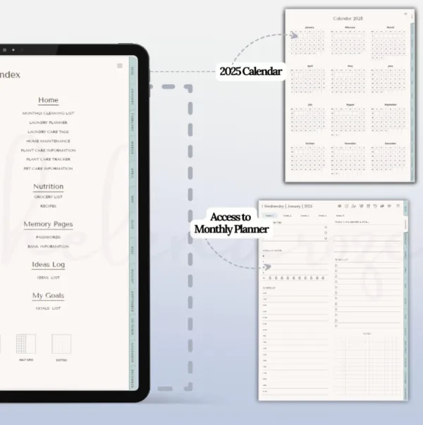 2025 Hyperlinked Digital Planner | For iPad & Android | Good notes Compatible - Image 6
