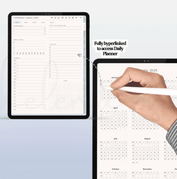 2025 Hyperlinked Digital Planner | For iPad & Android | Good notes Compatible - Image 4